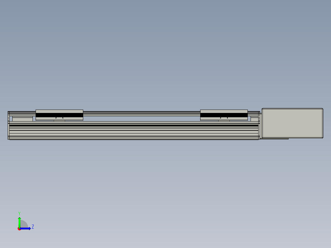 直线模组LHB17-L40-S500-BL设计图纸左视图