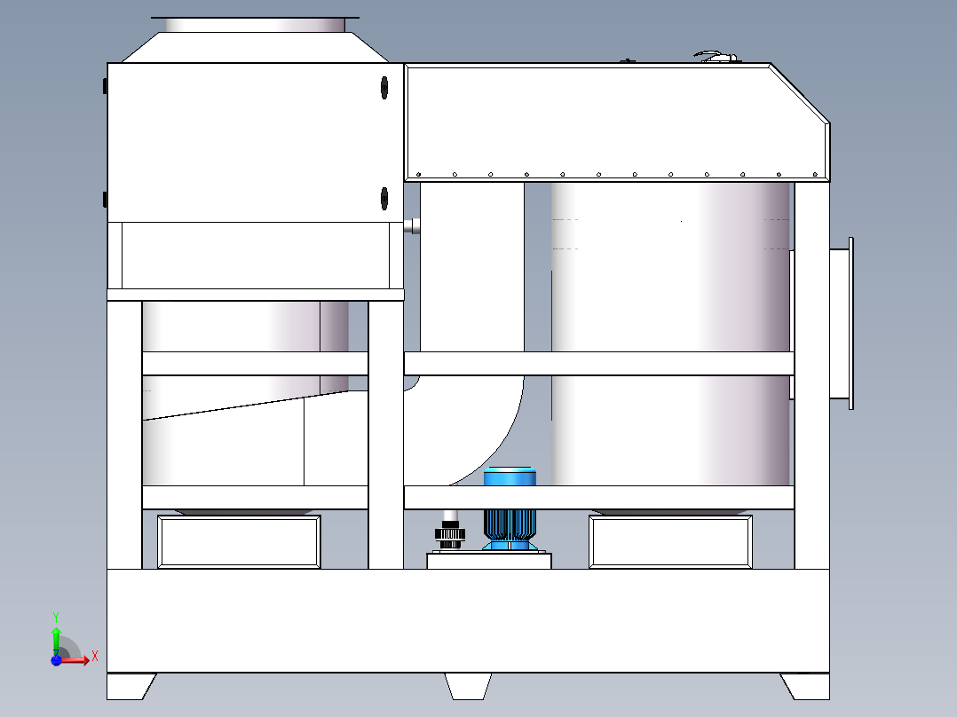 2万风量双级混合气旋喷淋塔sw20可编辑前视图