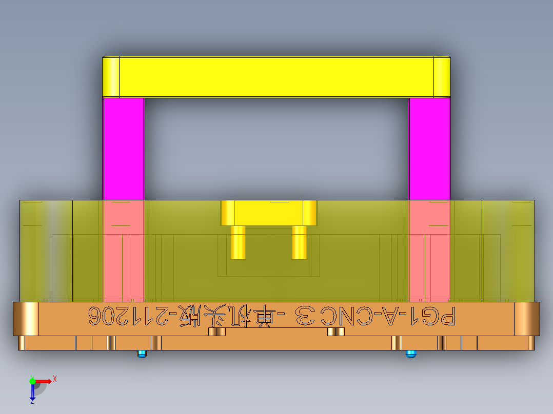 PG1-A-CNC3-笔记本CNC工装夹具三维模型单机头版-211207俯视图