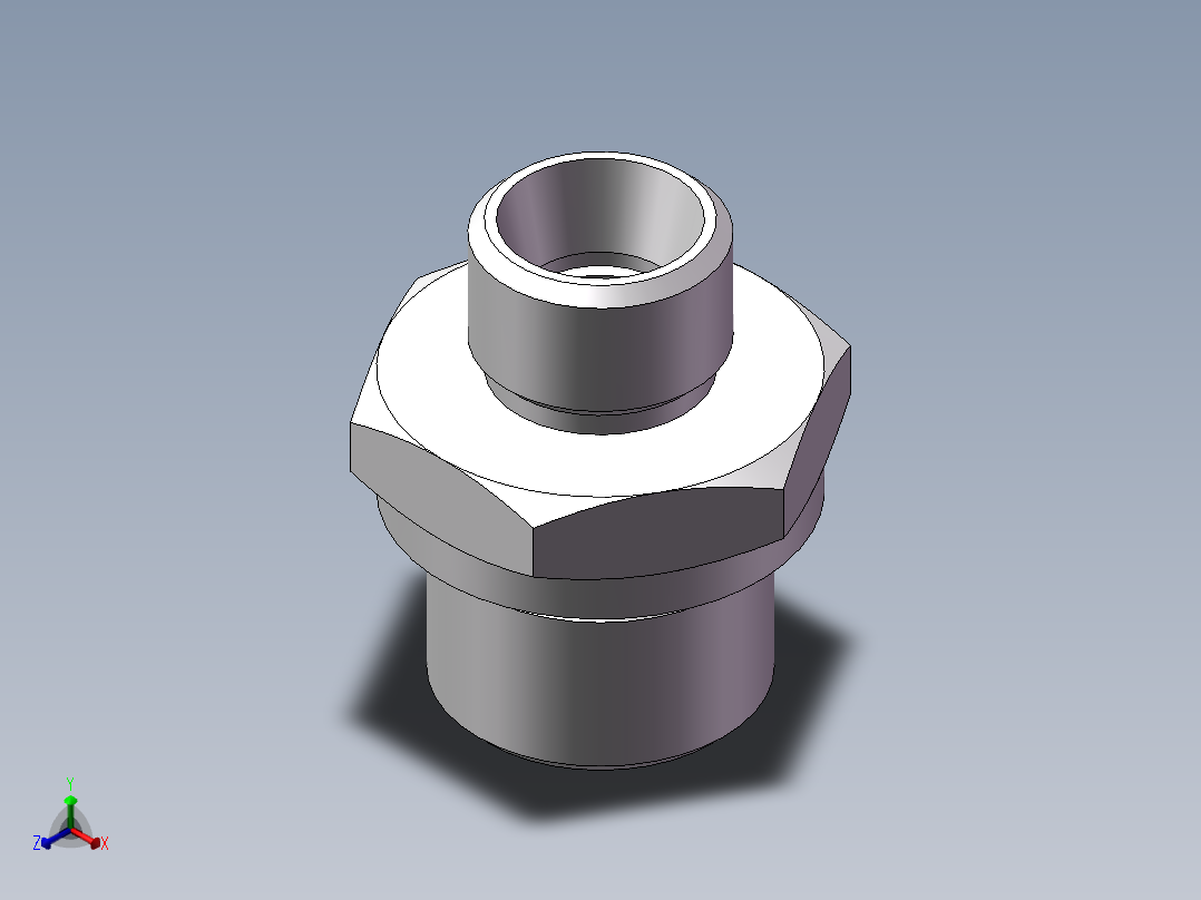英制管螺纹ED密封、1CB-16-08WD正等轴测图