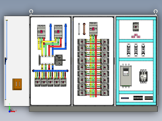 三柜组装双电源CDQ1S630A竖装软启动旁路控制柜 55881前视缩略图