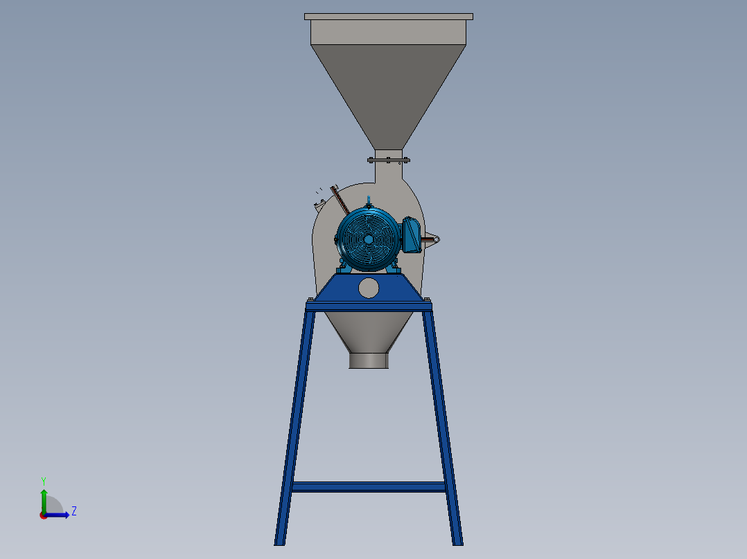破碎机、锤式磨碎机左视图