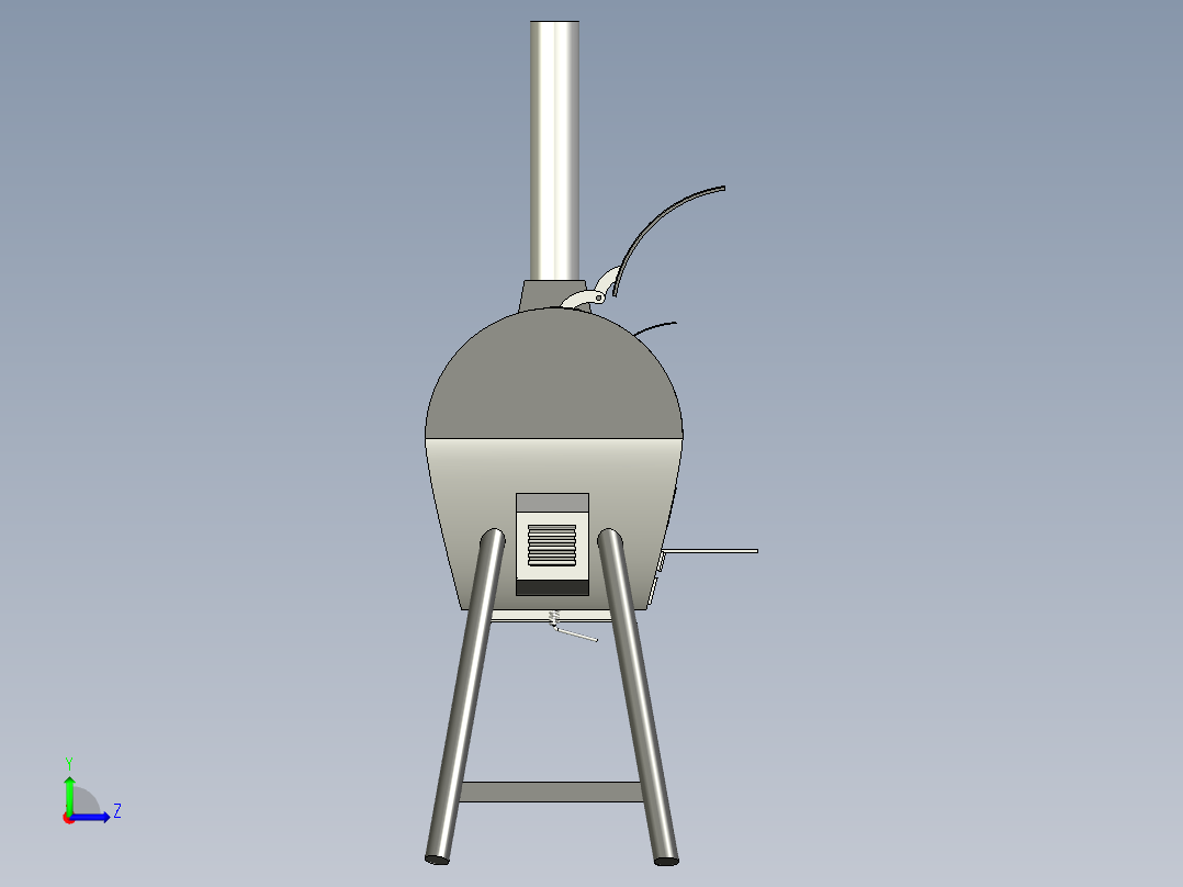 B2004596-Vgears 混合烤架和烟熏炉左视图