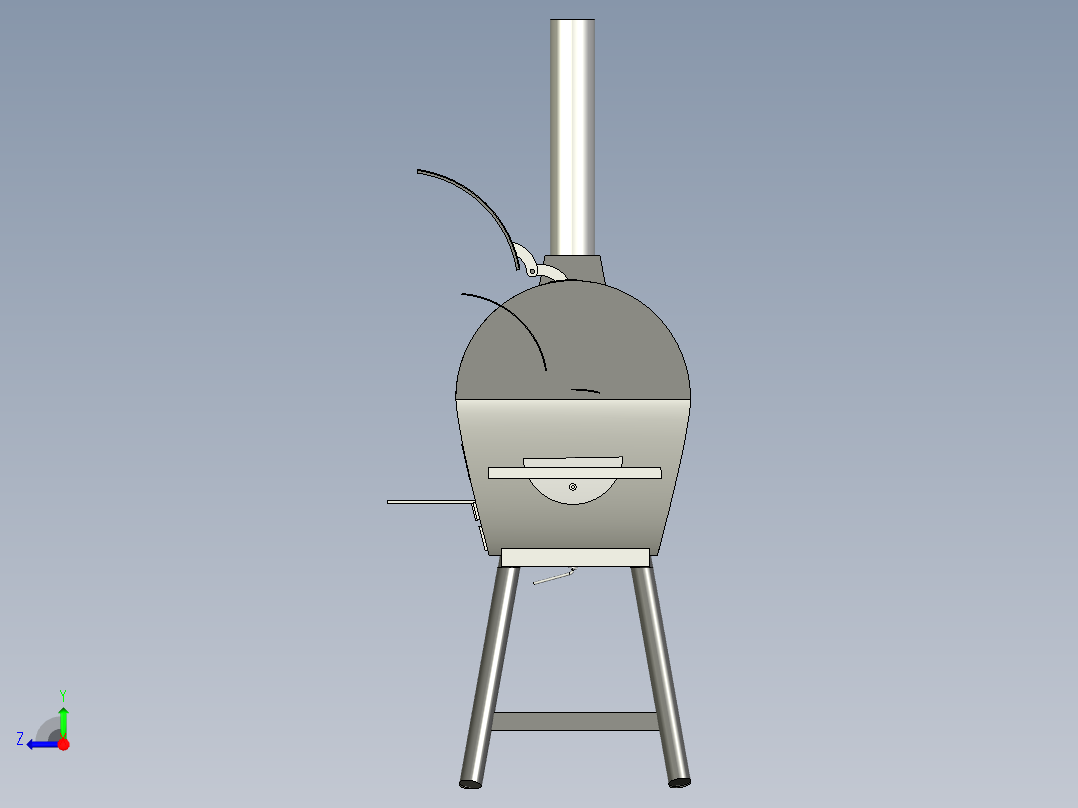 B2004596-Vgears 混合烤架和烟熏炉右视图
