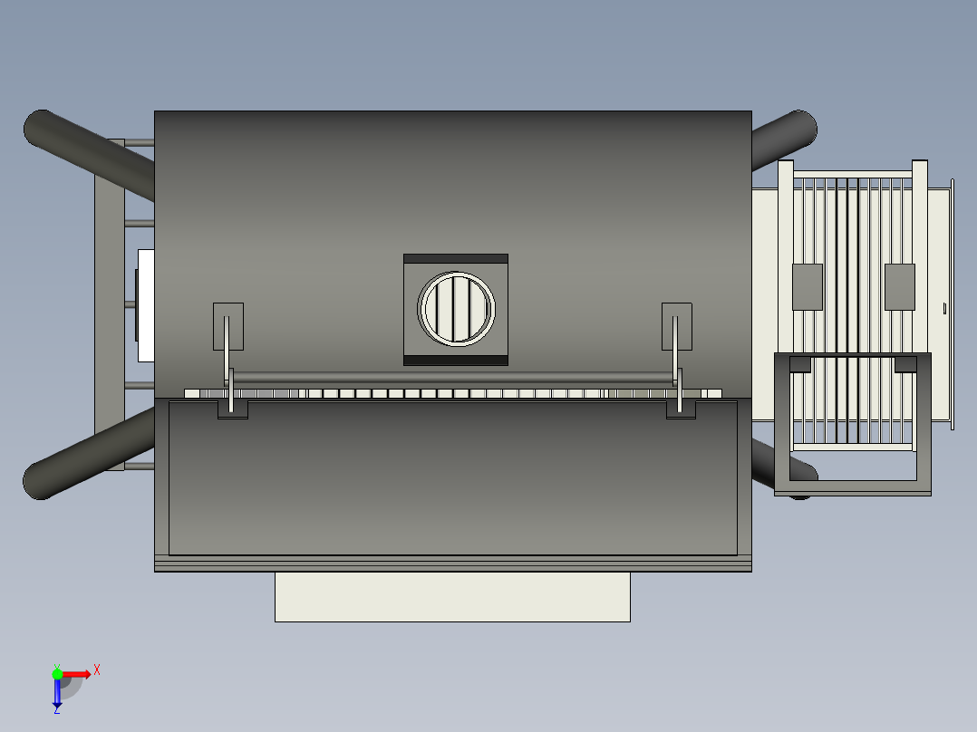 B2004596-Vgears 混合烤架和烟熏炉俯视图