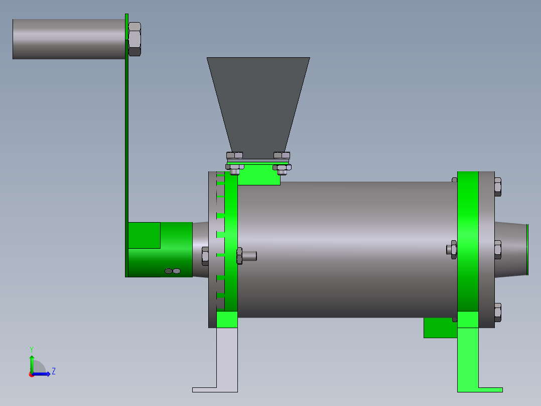 咖啡豆脱壳机左视图