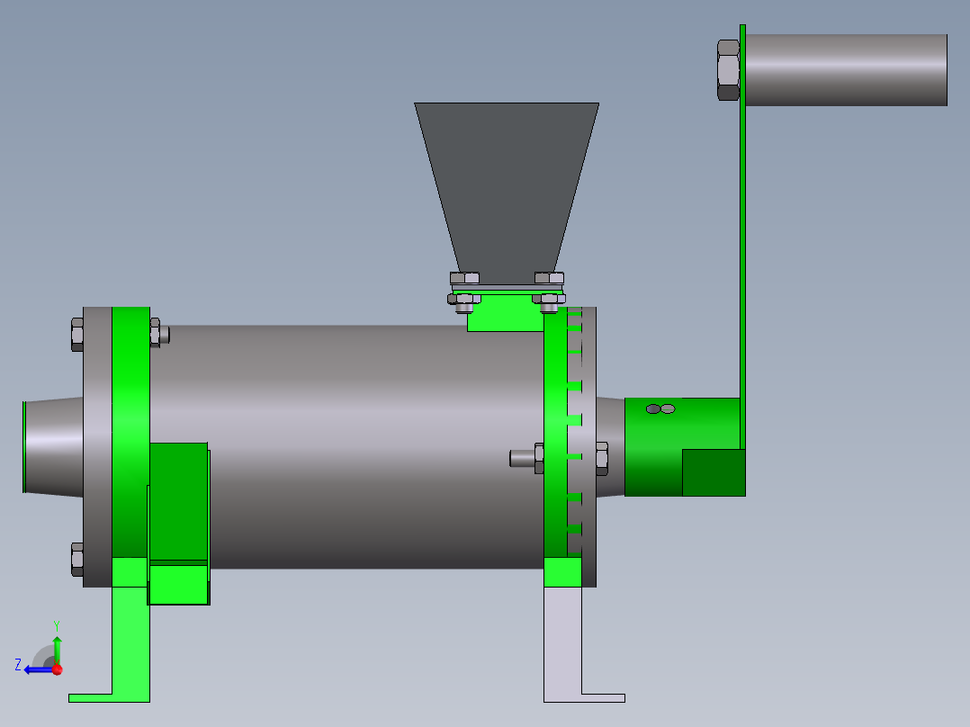 咖啡豆脱壳机右视图