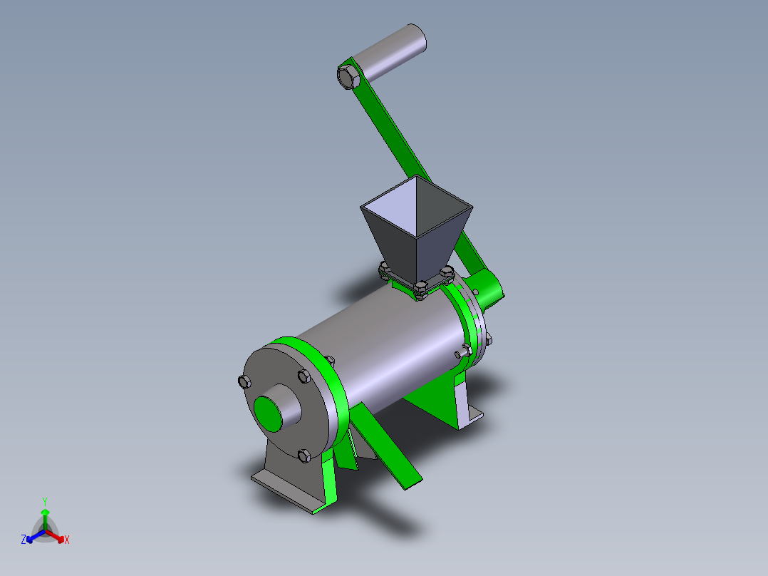 咖啡豆脱壳机正等轴测图