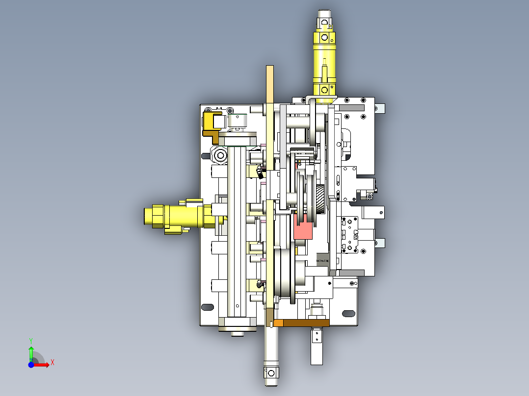 新纵向贴胶位机构前视图