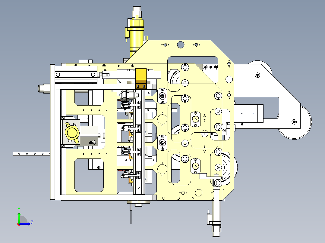 新纵向贴胶位机构左视图