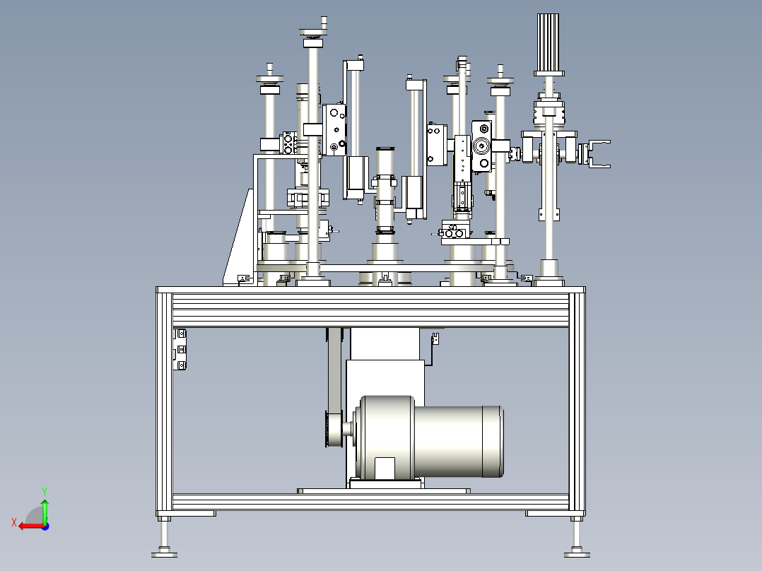 端盖组装机3D模型后视图