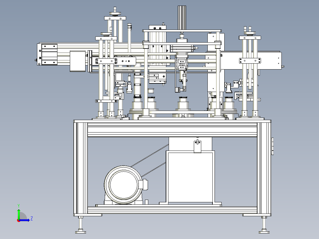 端盖组装机3D模型左视图