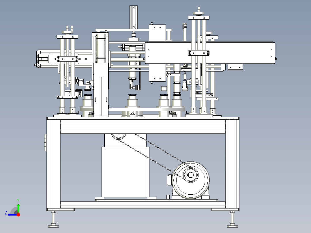 端盖组装机3D模型右视图