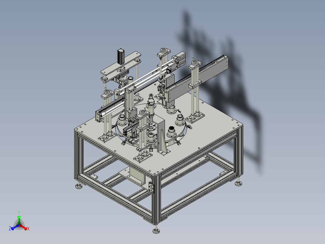 端盖组装机3D模型正等轴测图