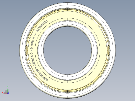 完整的RAZZ型微英制系列轴承库— SolidWorks和Step微型轴承模型后视缩略图