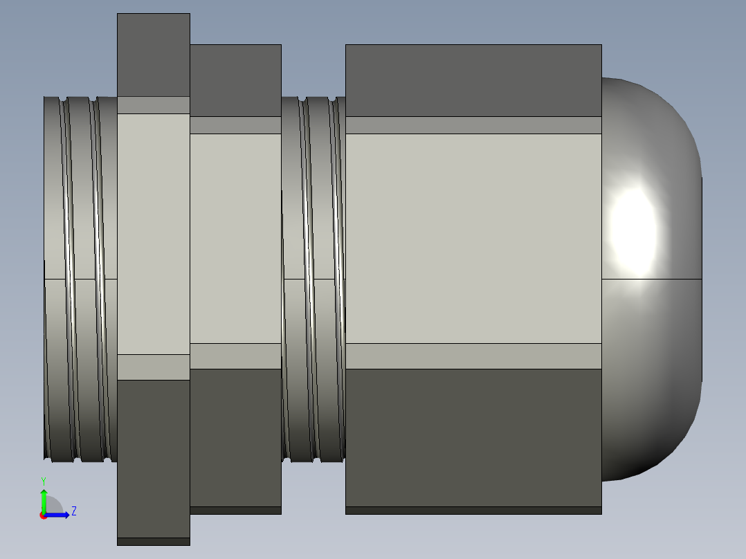电缆密封套  PG13.5黑左视图