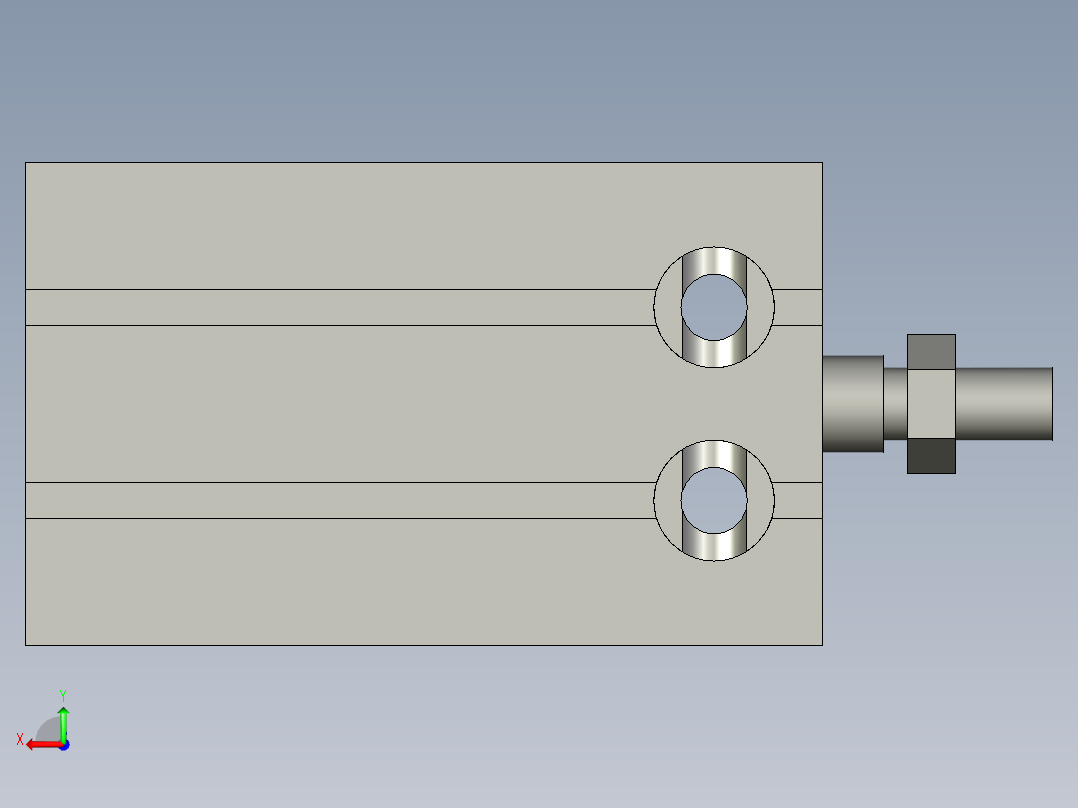 气缸CDU20-20D后视图