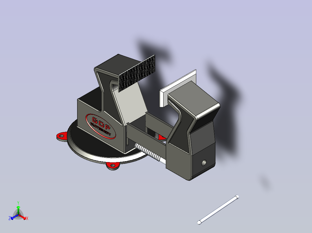 虎钳正等轴测图