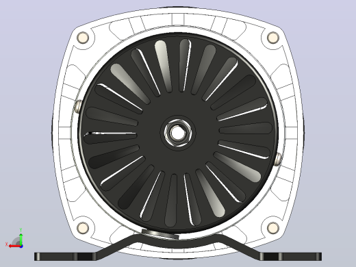 450W 24V直流有刷齿轮电机3D数模图纸后视缩略图