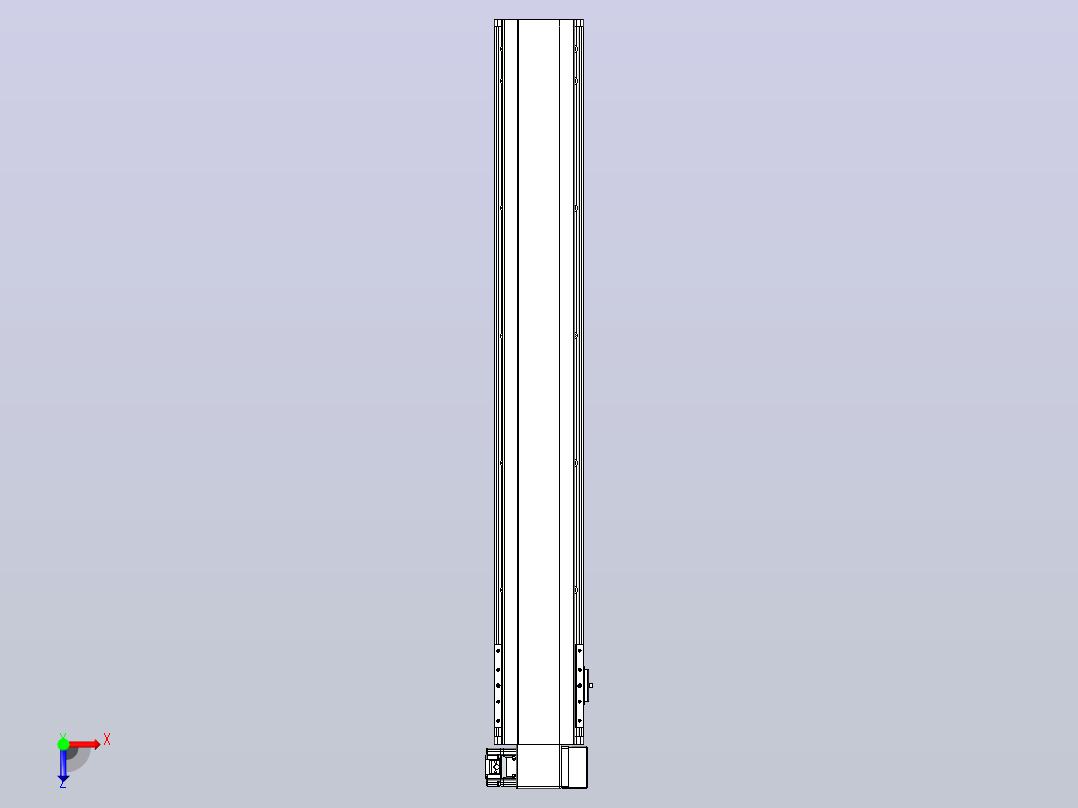 皮带直线轴半封闭可选导轨TPA-HNB-140D-120-L900-RP-C-P40-N3俯视图