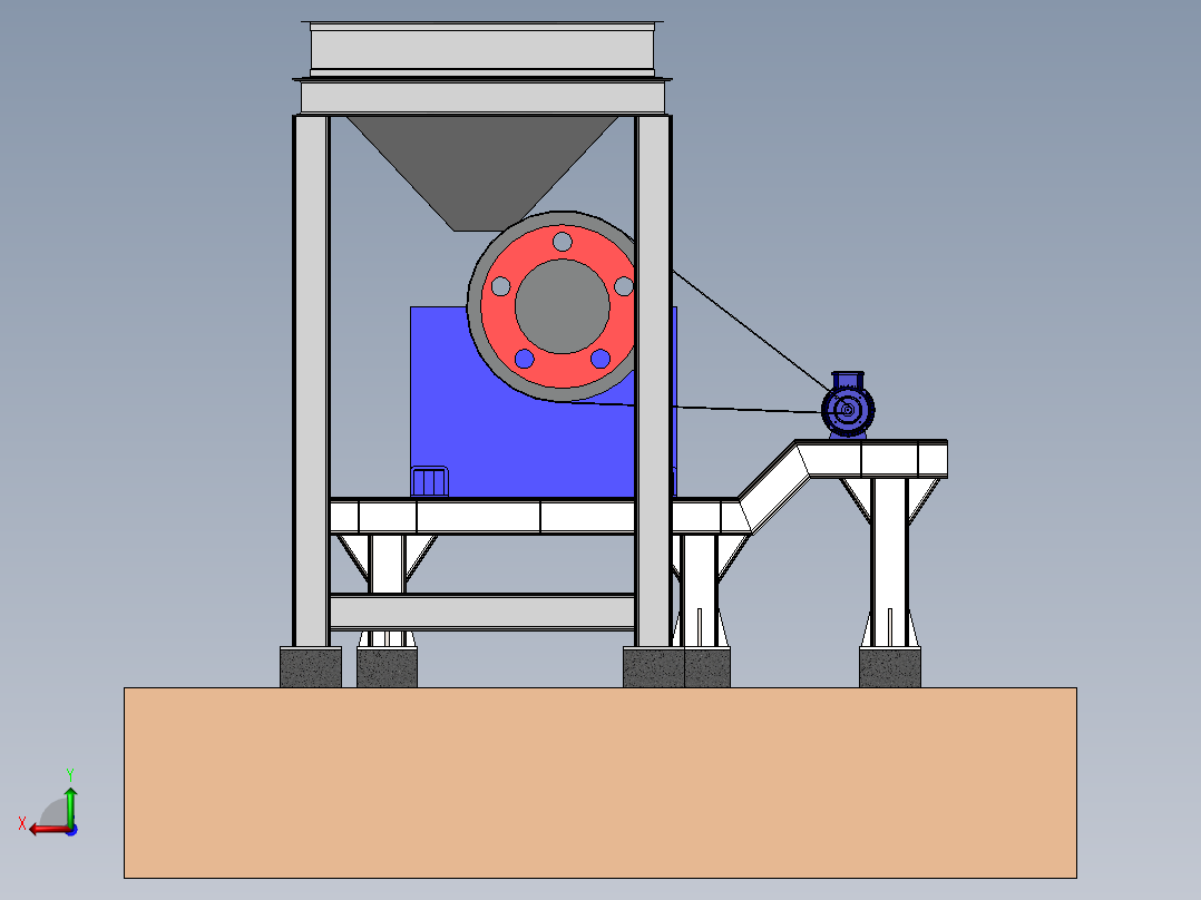 颚式破碎机粉碎机SW2014含所有特征后视图