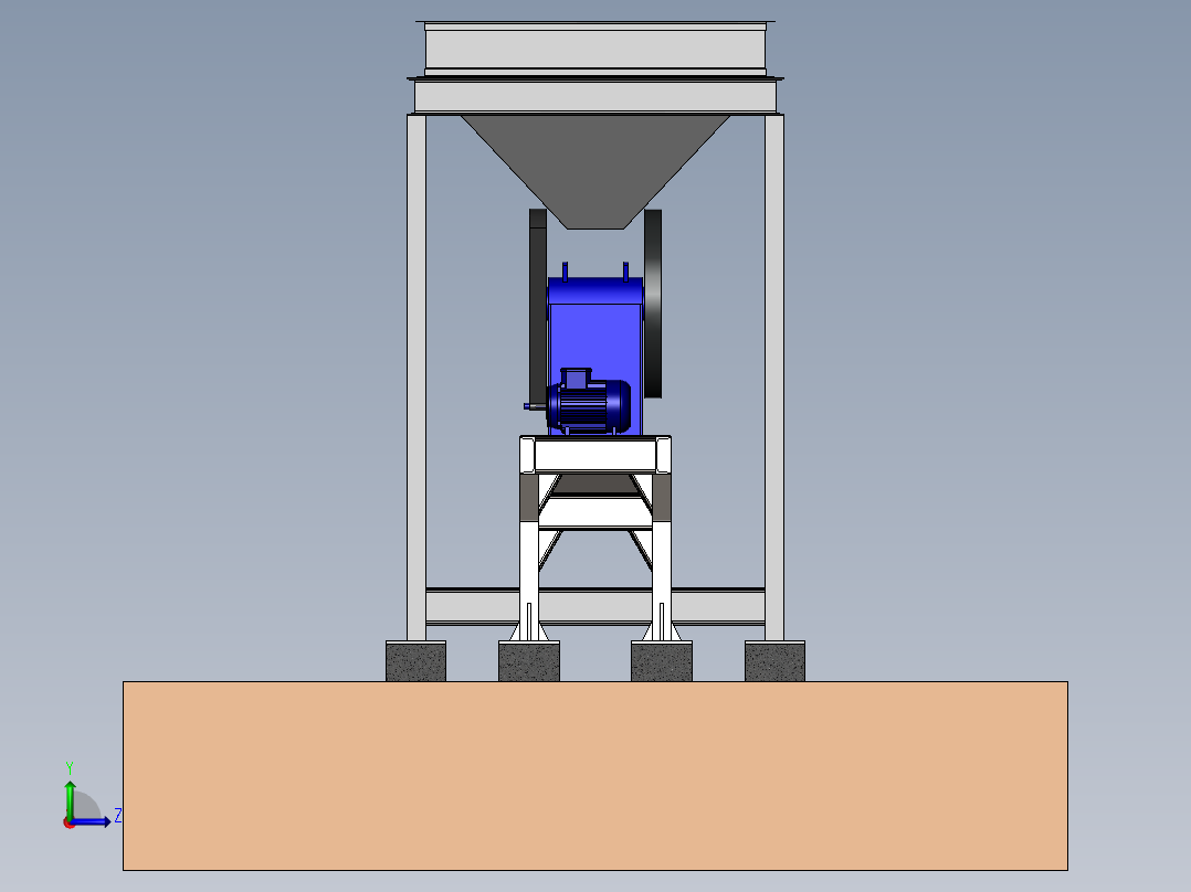 颚式破碎机粉碎机SW2014含所有特征左视图