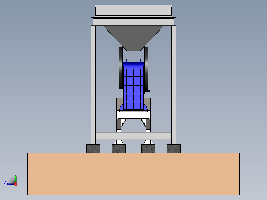 颚式破碎机粉碎机SW2014含所有特征右视图