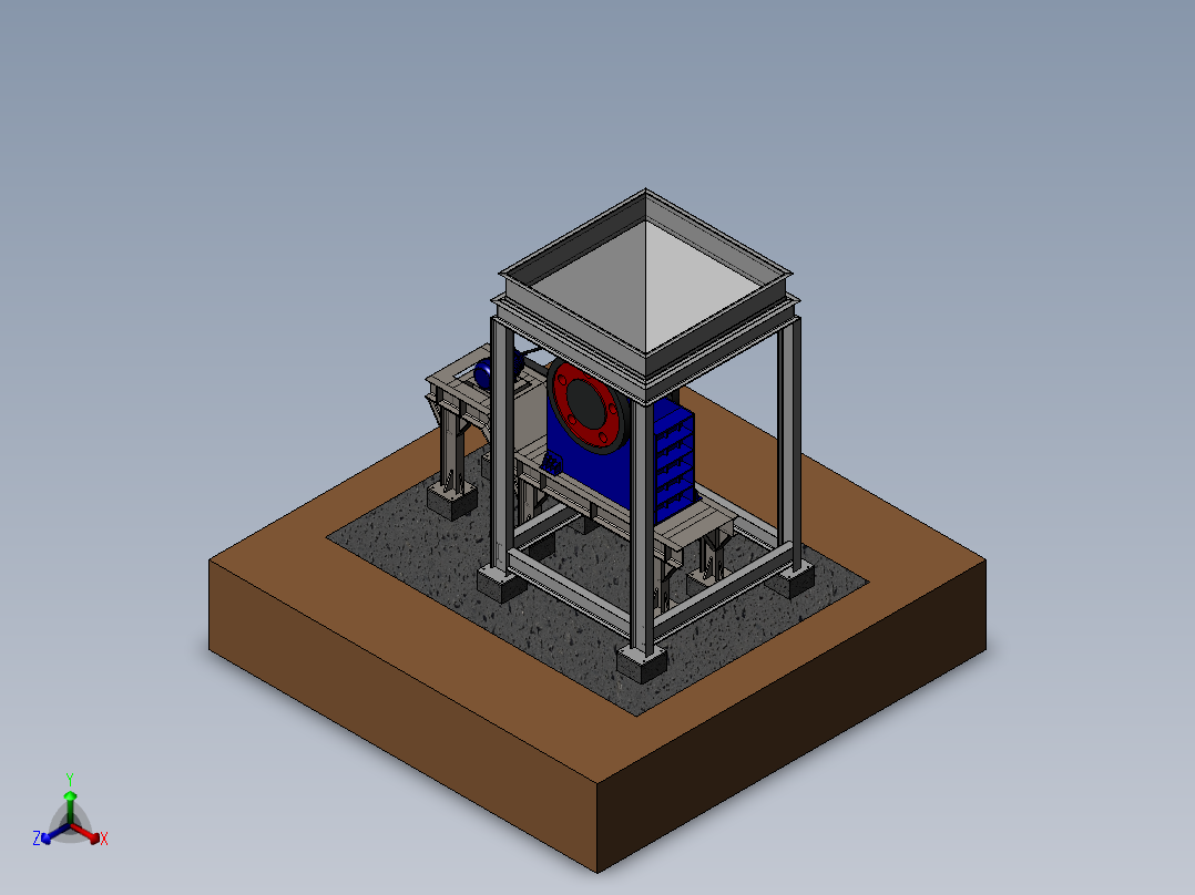 颚式破碎机粉碎机SW2014含所有特征正等轴测图