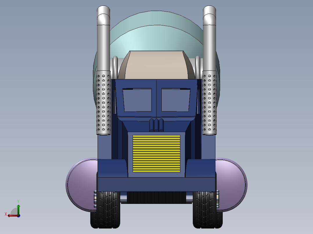 白士莹-水泥搅拌车后视图