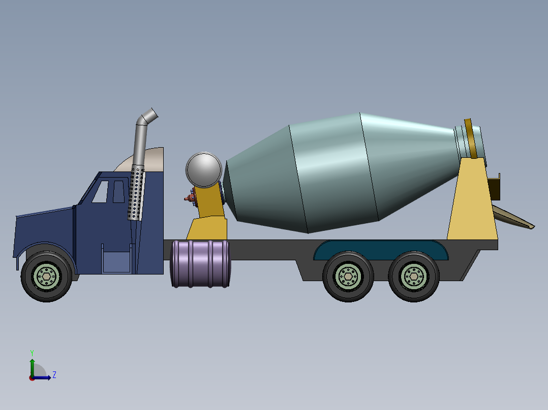 白士莹-水泥搅拌车左视图