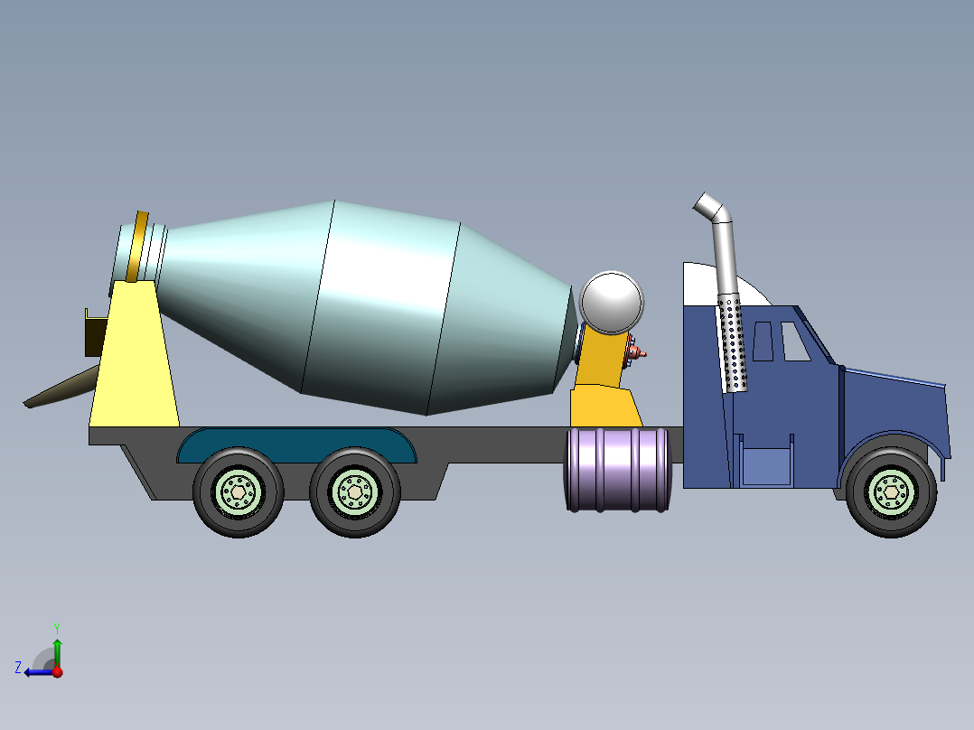 白士莹-水泥搅拌车右视图