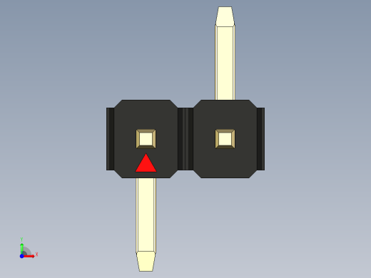 彩色公排针 100mil 2.54mm 系列-DS1022_black_02p_100mil_Type_SMT_R2_rev1.0前视缩略图