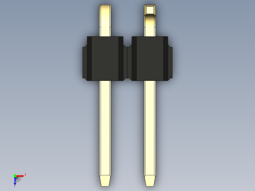 彩色公排针 100mil 2.54mm 系列-DS1022_black_02p_100mil_Type_SMT_R2_rev1.0俯视缩略图