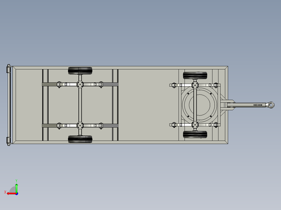 垃圾拖车后视图