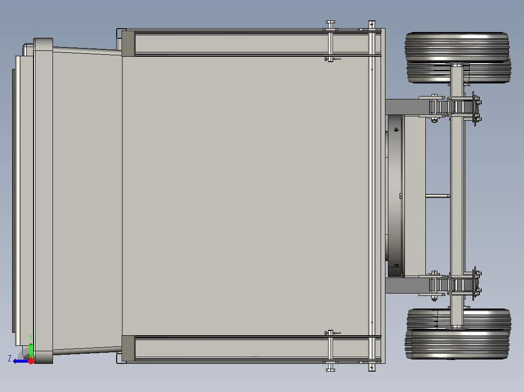 垃圾拖车右视图