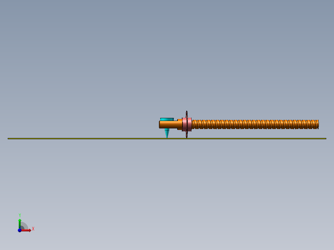 螺杆螺母旋转运动前视图