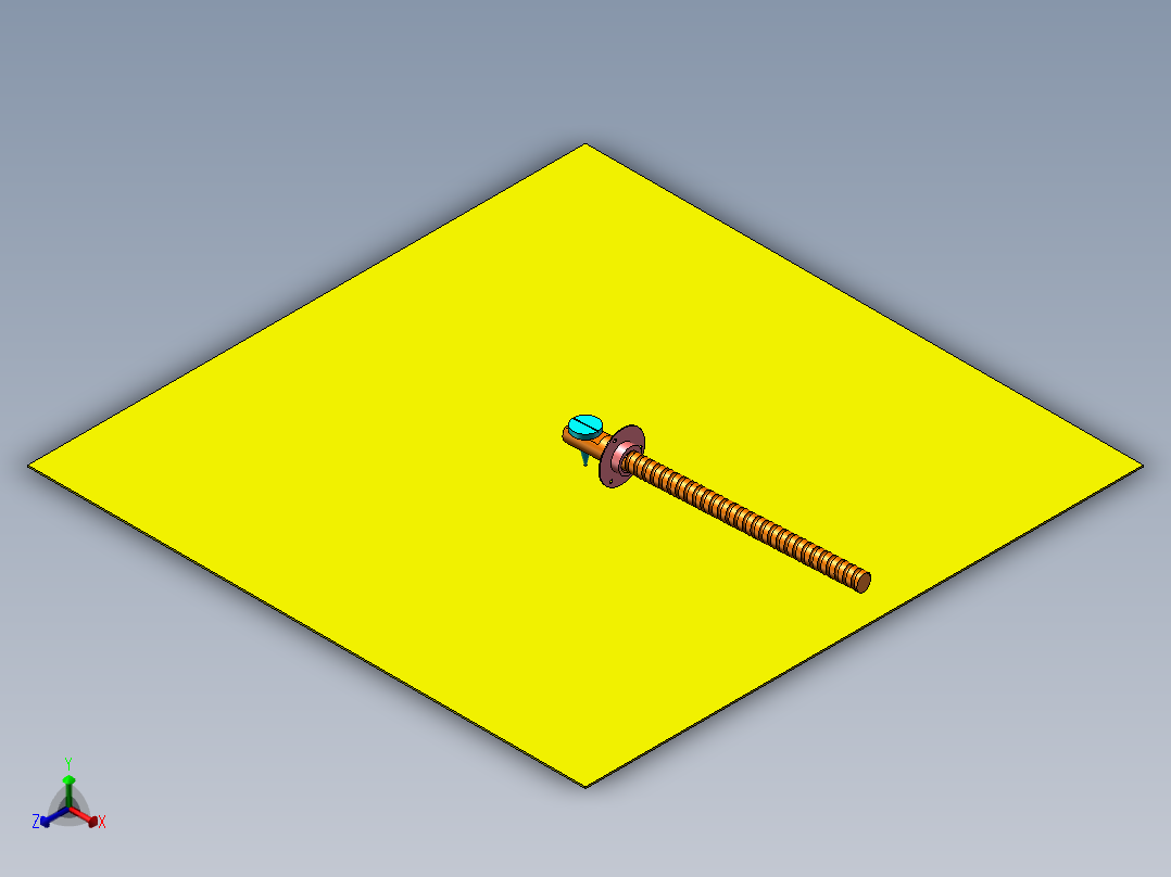 螺杆螺母旋转运动正等轴测图
