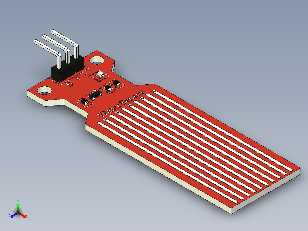 Arduino水位传感器正等轴测图