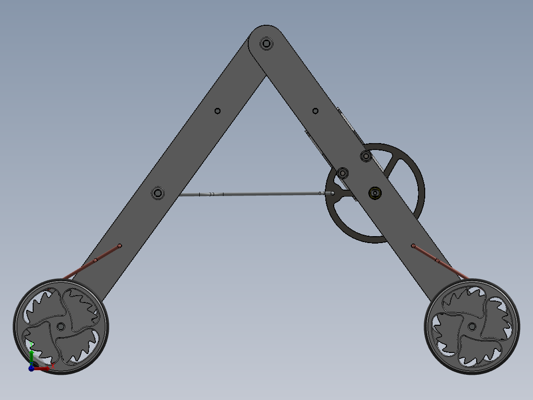 行走的机器2CAD-SolidWorks-step格式前视图