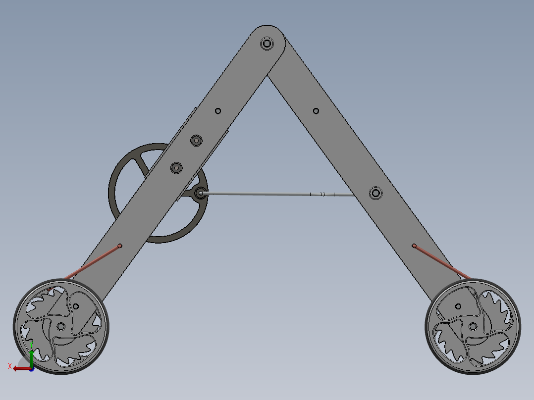行走的机器2CAD-SolidWorks-step格式后视图