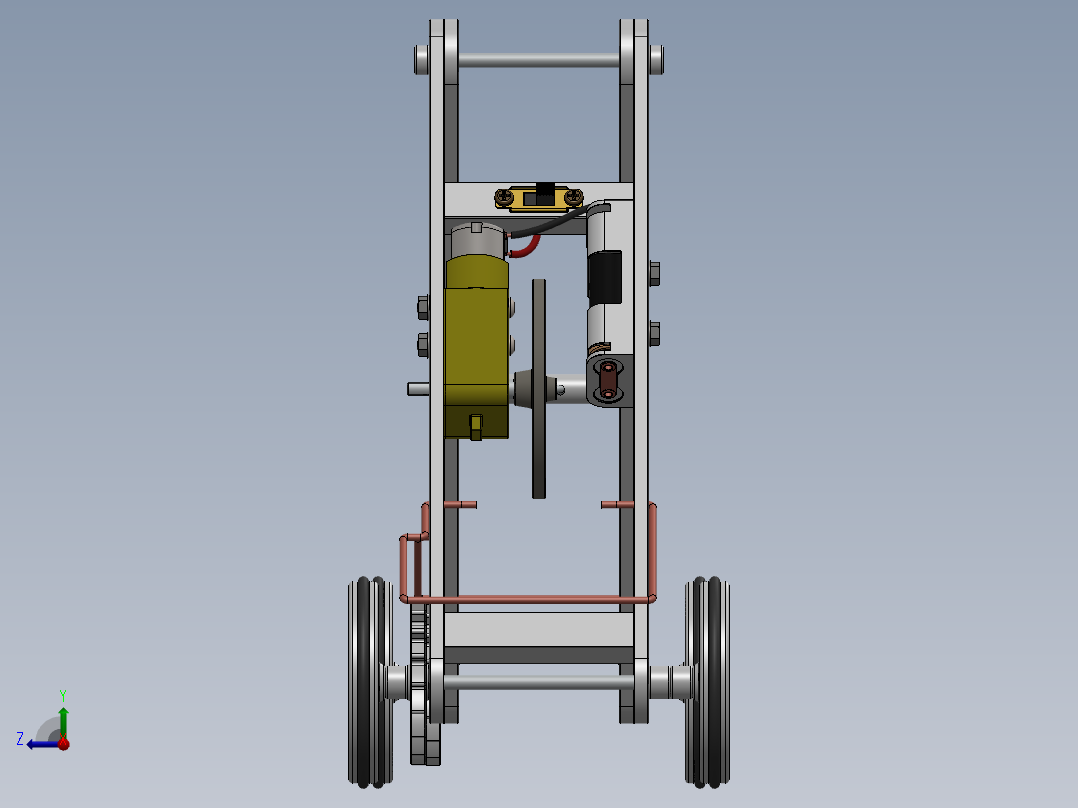 行走的机器2CAD-SolidWorks-step格式右视图
