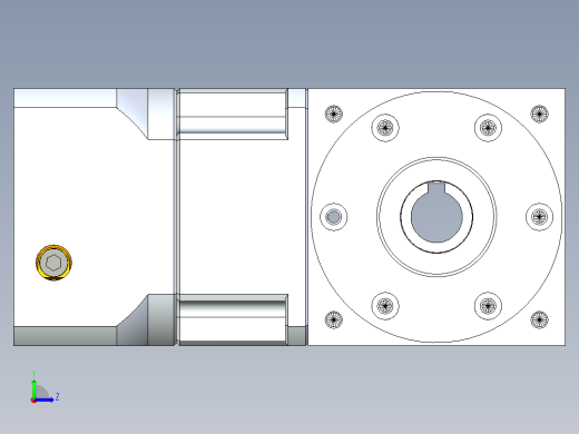 换向器PW90双孔 PGH90-L1 19-70-90-M6.stp左视缩略图