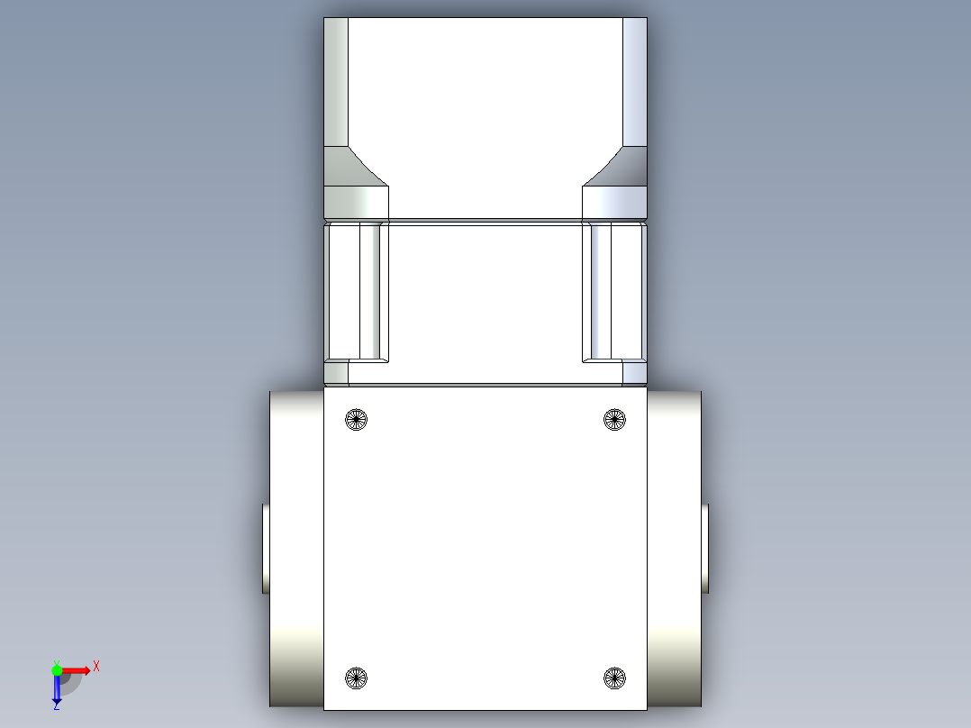 换向器PW90双孔 PGH90-L1 19-70-90-M6.stp俯视图