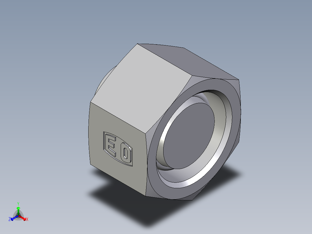 卡套式工业通用硬管接头EO_Blanking_plug_with_nut_for_cones_VKAM15LCF正等轴测图