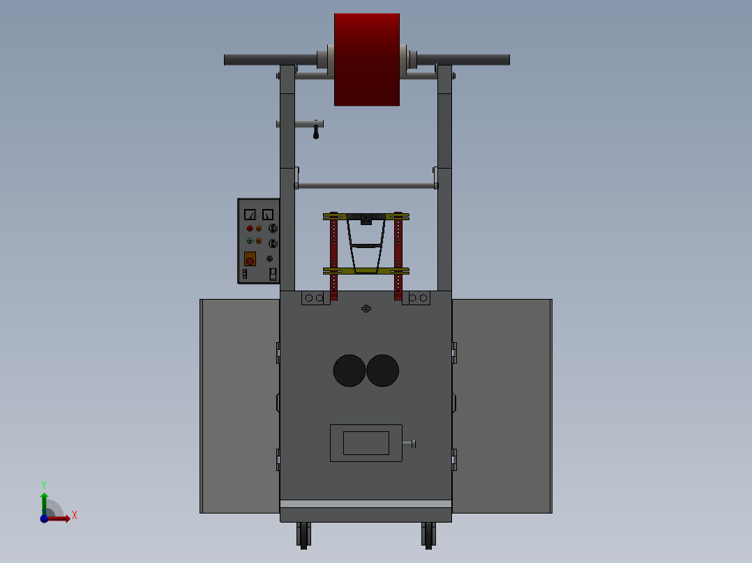 0.5或1公斤包装机三维建模图纸 Solidworks设计 附igs格式前视图