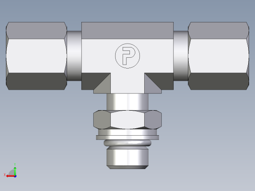 卡套式工业通用硬管接头EO_Adjustable_locknut_branch_tee_TEE06ZLMORCF后视缩略图