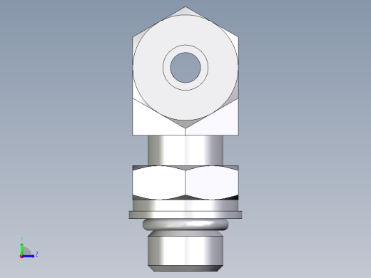 卡套式工业通用硬管接头EO_Adjustable_locknut_branch_tee_TEE06ZLMORCF左视缩略图