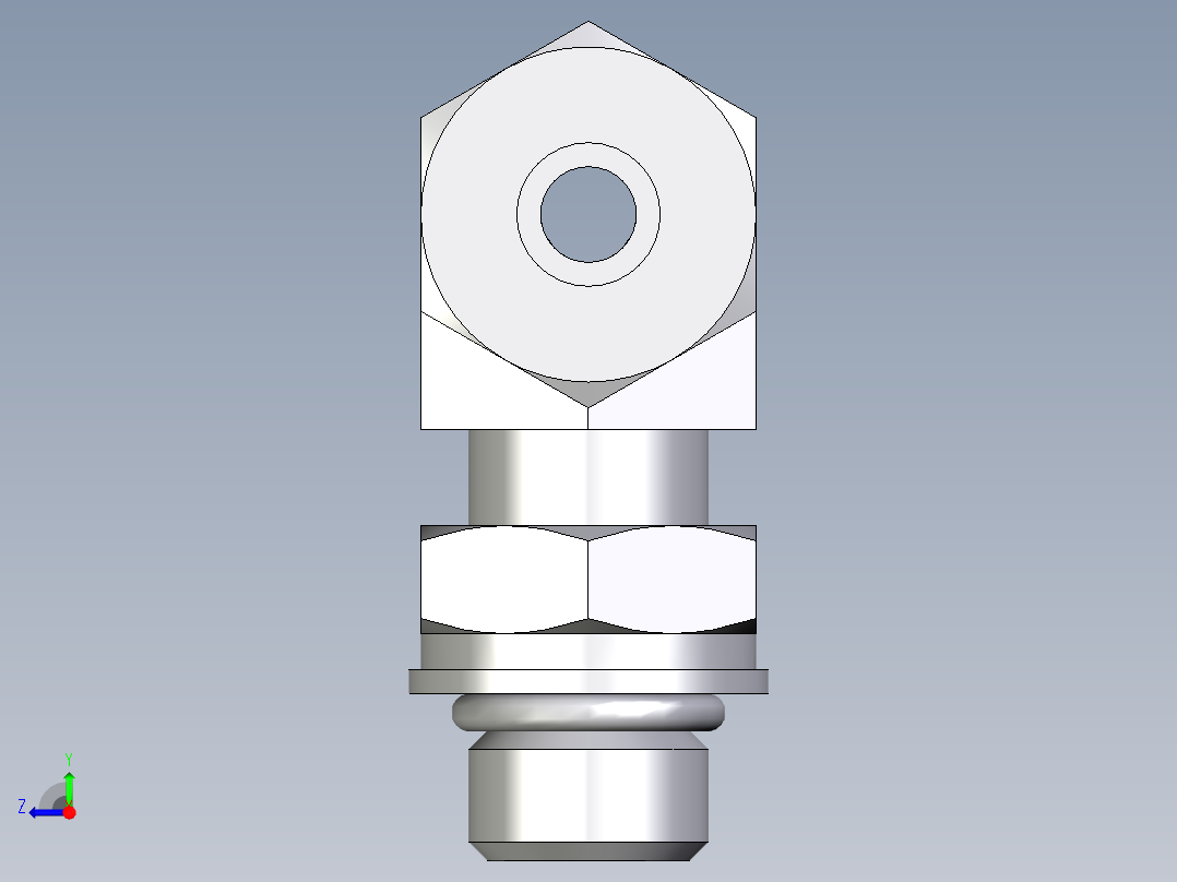 卡套式工业通用硬管接头EO_Adjustable_locknut_branch_tee_TEE06ZLMORCF右视图