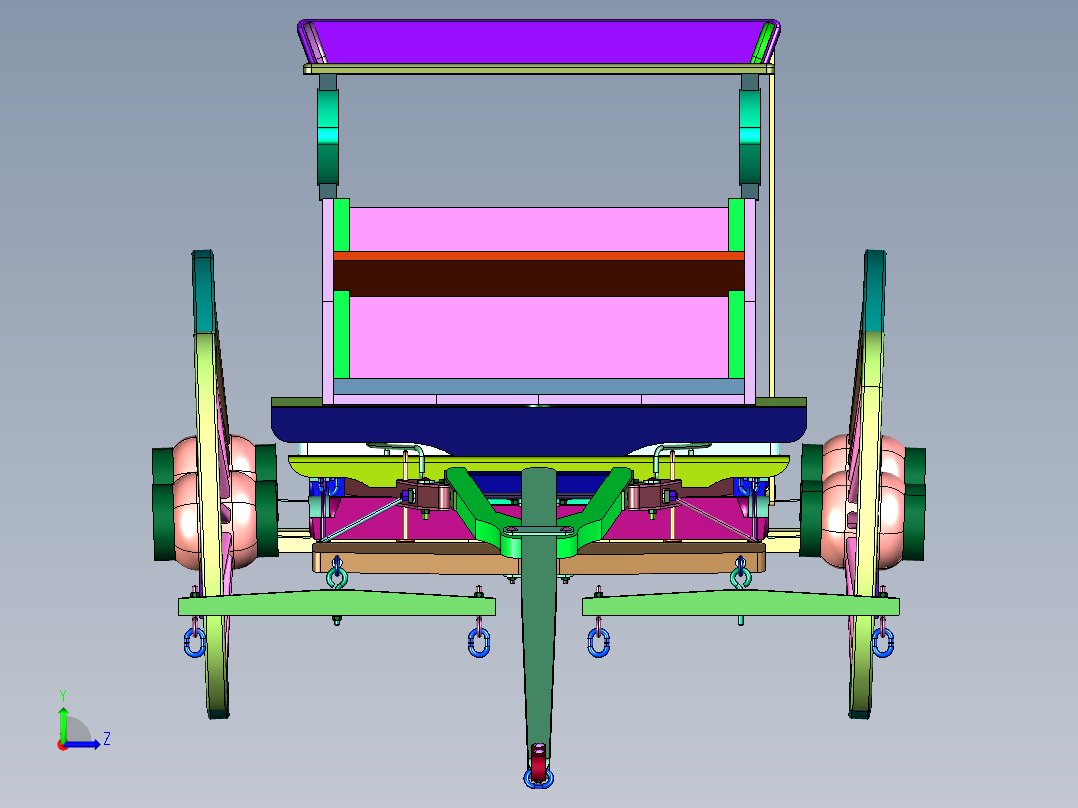 民国时期老马车左视图