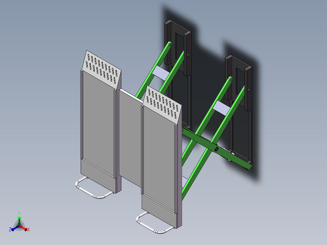 Q333-汽车检修升降台的设计【三维SolidWorks】正等轴测图
